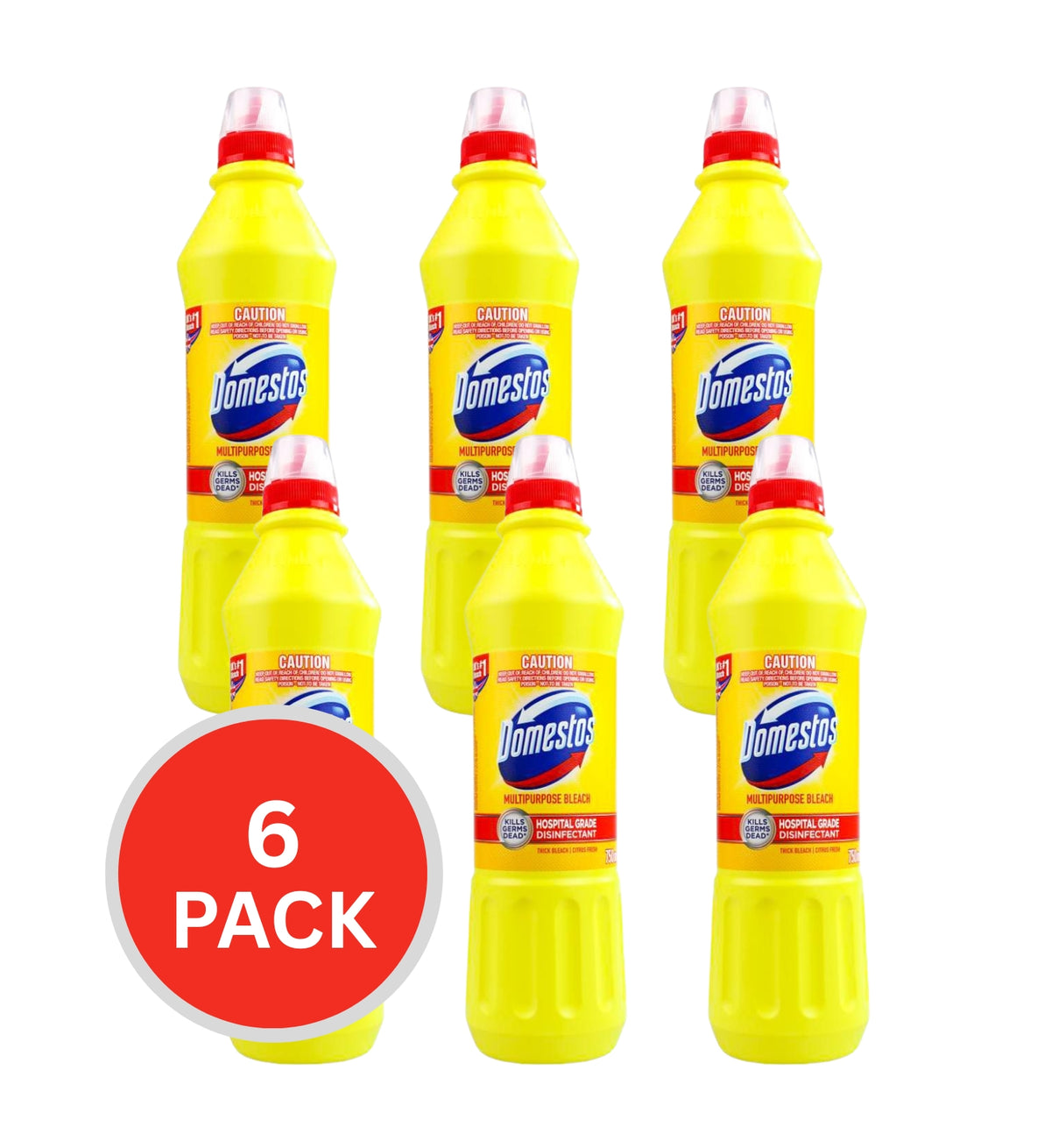 Domestos 750ml Multipurpose Bleach Citrus Fresh (6x Pack)