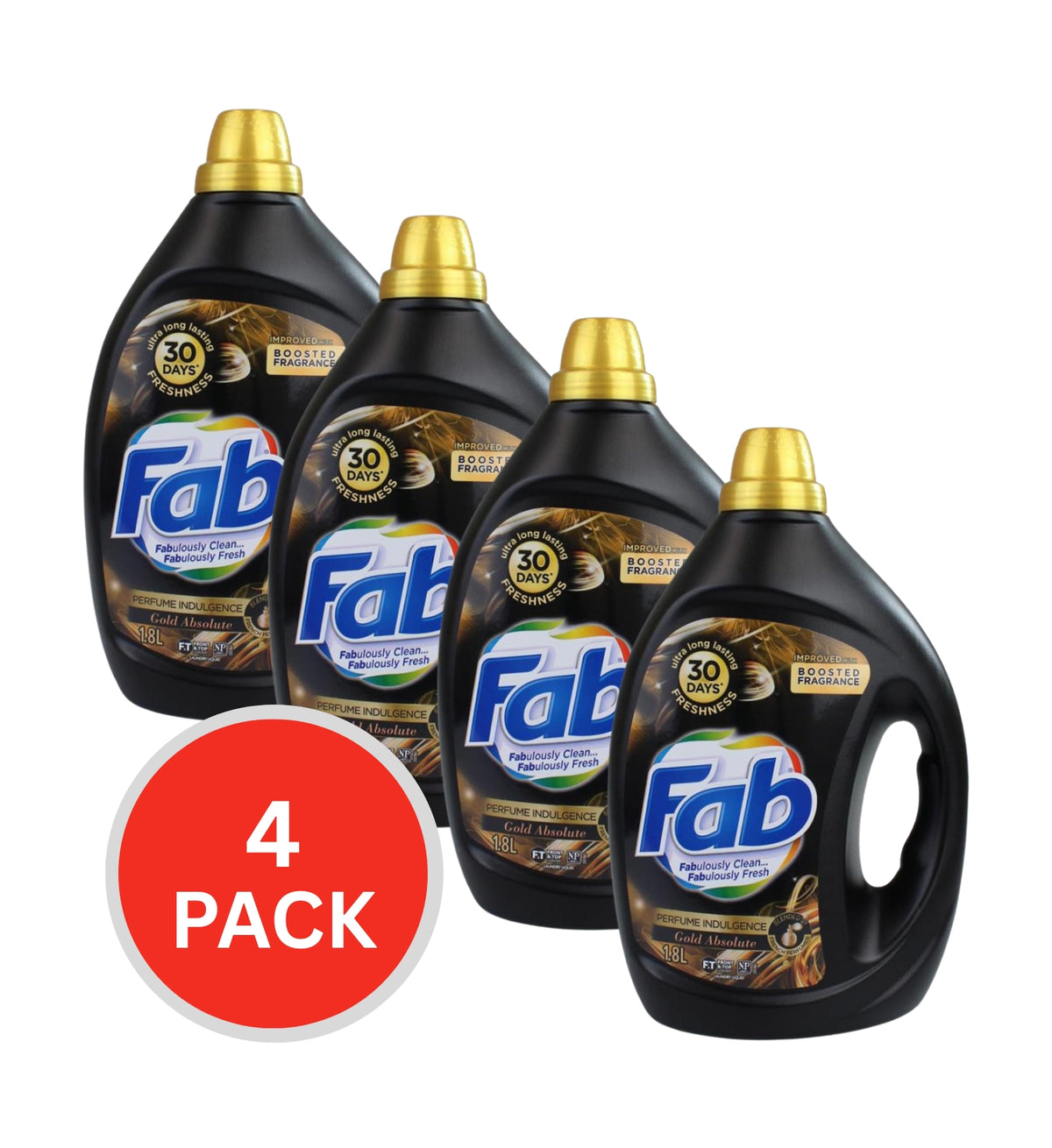 Fab Laundry Liquid Gold Absolute Perfume Indulgence 1.8L (4 Pack)