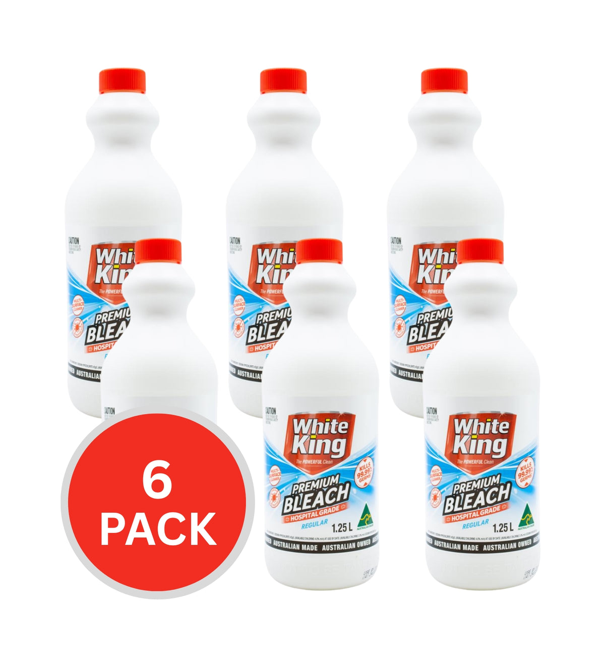 White King 1.25l Premium Bleach Regular ( 6x Pack )