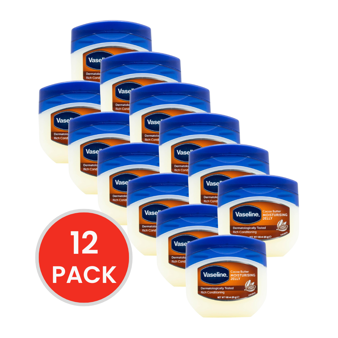 Vaseline Moisturising Jelly Cocoa Butter 100mL (12 Pack)