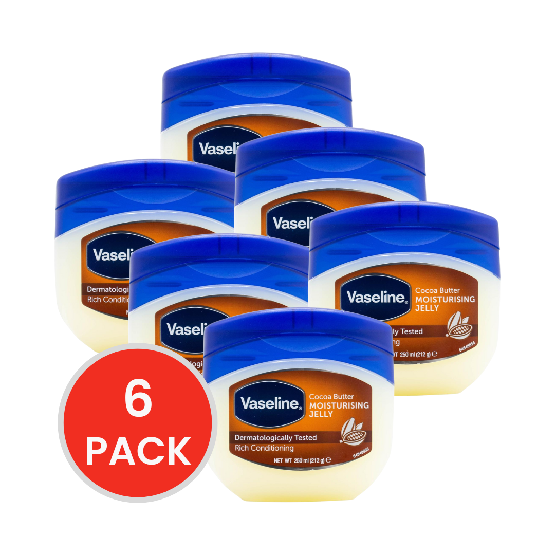 Vaseline Moisturising Jelly Cocoa Butter 250mL (6 Pack)