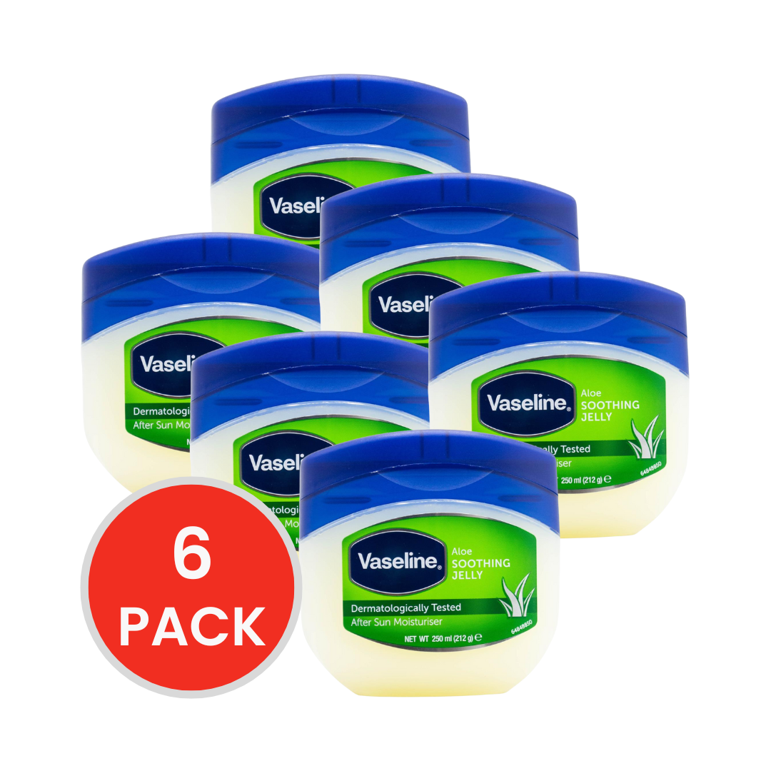 Vaseline Soothing Jelly After Sun Aloe Moisturiser 250mL (6 Pack)