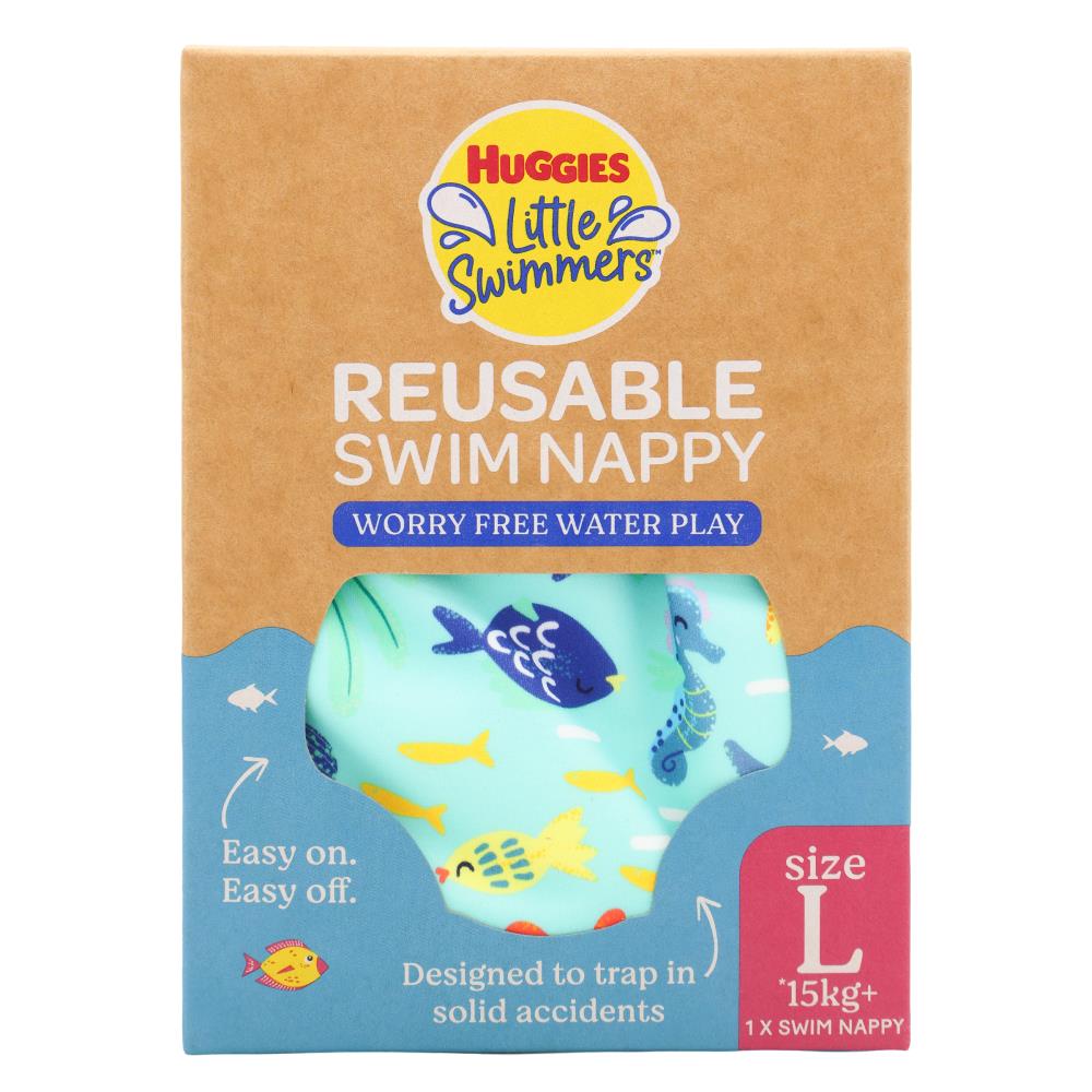 Huggies Little Swimmers Reusable Swim Nappy Large 15kg+ (4 Pack)