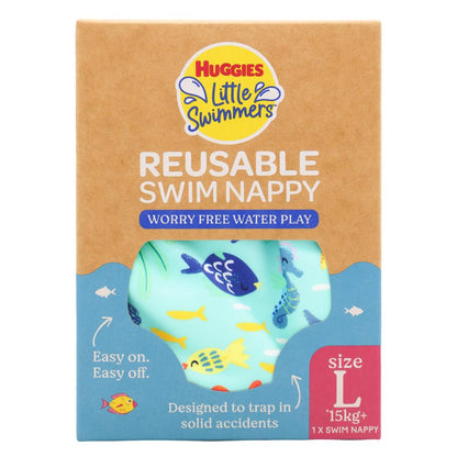 Huggies Little Swimmers Reusable Swim Nappy Large 15kg+ (4 Pack)