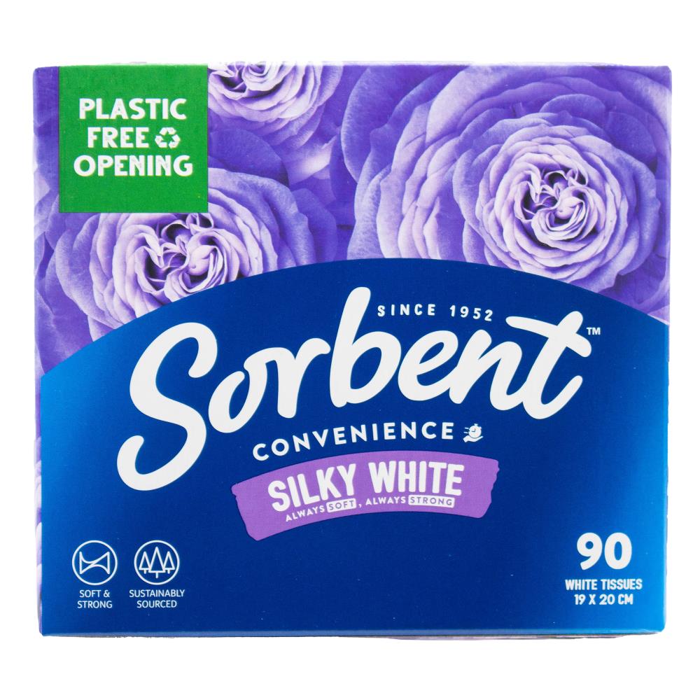 Sorbent PK90 Facial Tissues 19 x 20cm White (24pk)