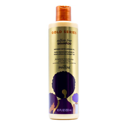 Pantene 252ml Shampoo Gold Series Sulfate Free Infused With Argan Oil (4x Pack)