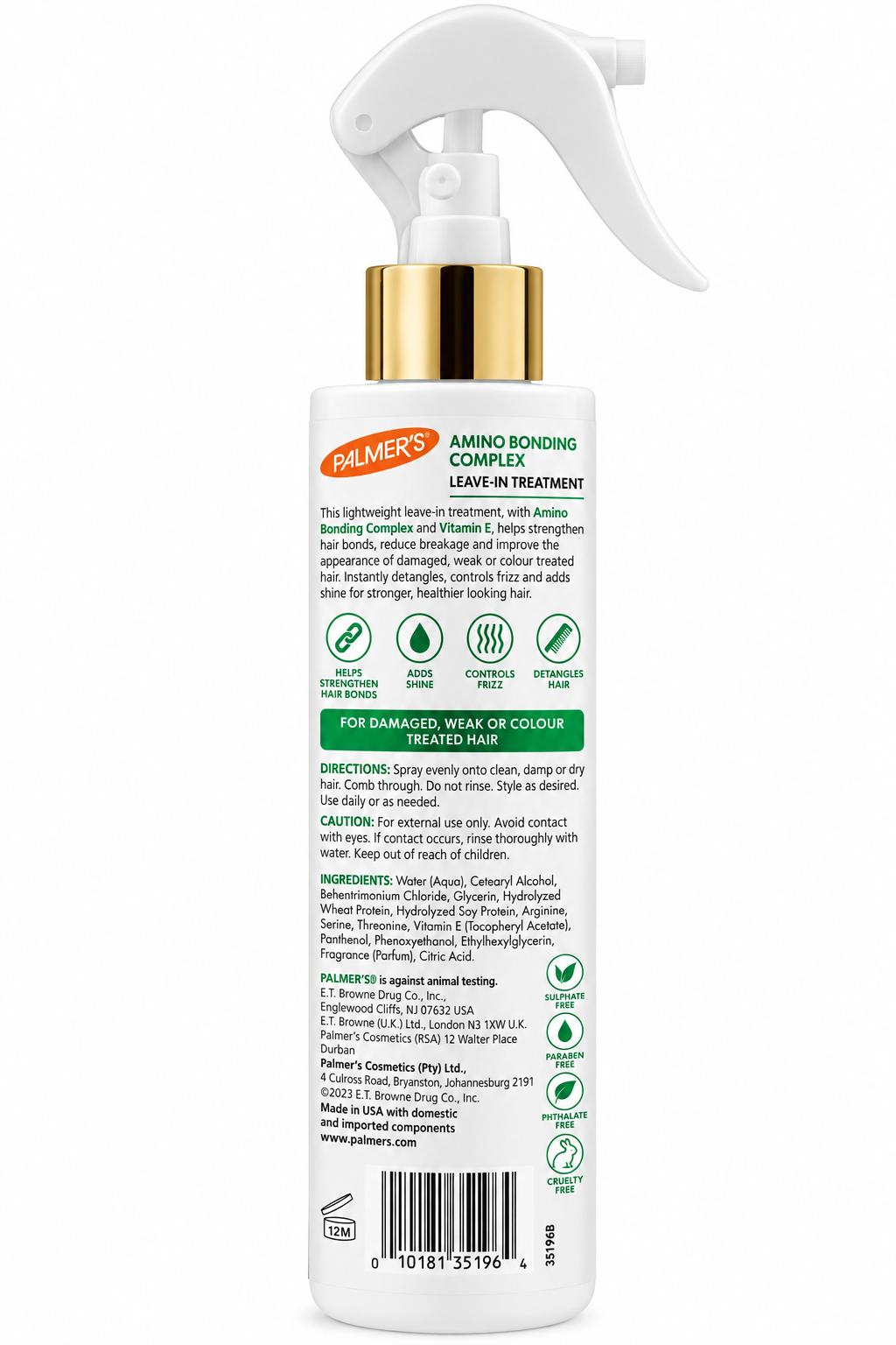 Palmers Amino Bonding Complex Leave In Hair Treatment 198mL x 3