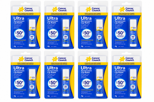 Cancer Council Ultra SPF50+ Sunscreen Lip Balm 4g x 8