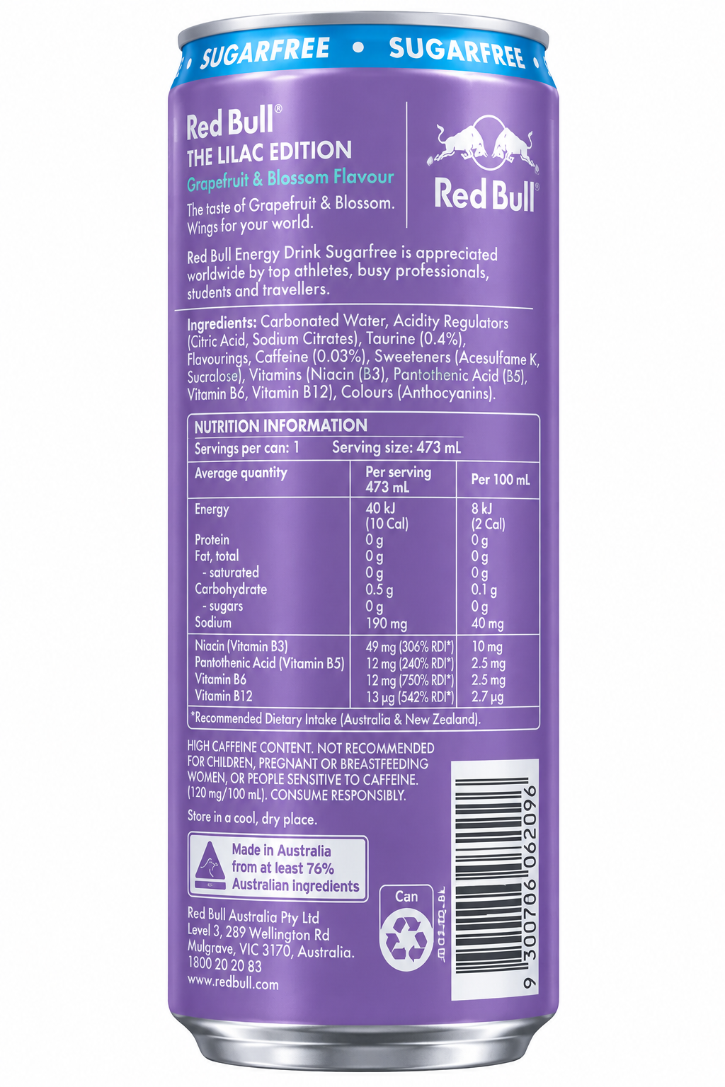 Red Bull Lilac Edition Sugar Free 473mL x 12