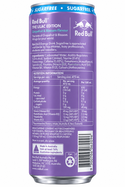 Red Bull Lilac Edition Sugar Free 473mL x 12