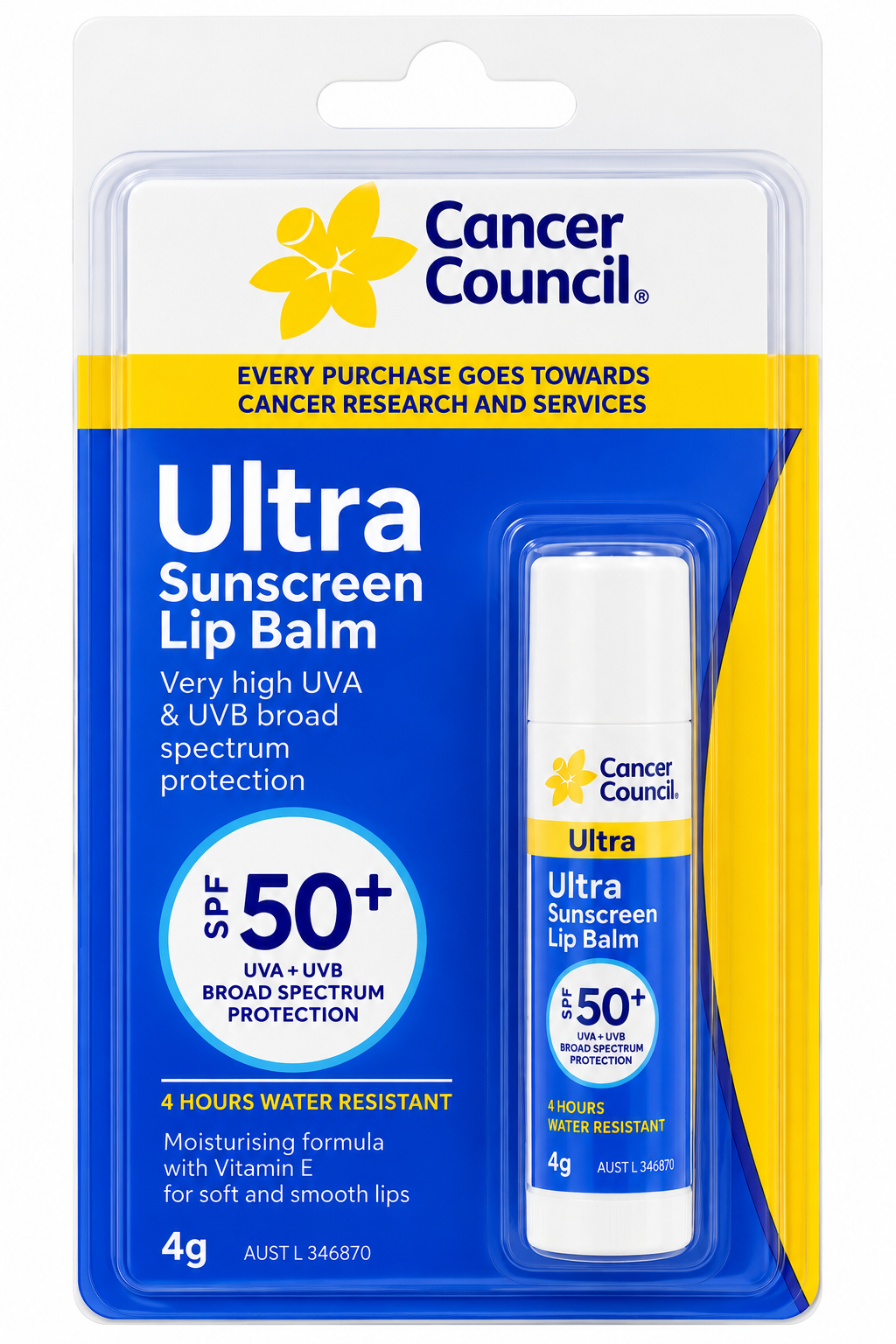 Cancer Council Ultra SPF50+ Sunscreen Lip Balm 4g x 8