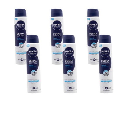 Nivea Men Derma Control Antiperspirant Pro Vitamin B5 250ml (6 Pack)