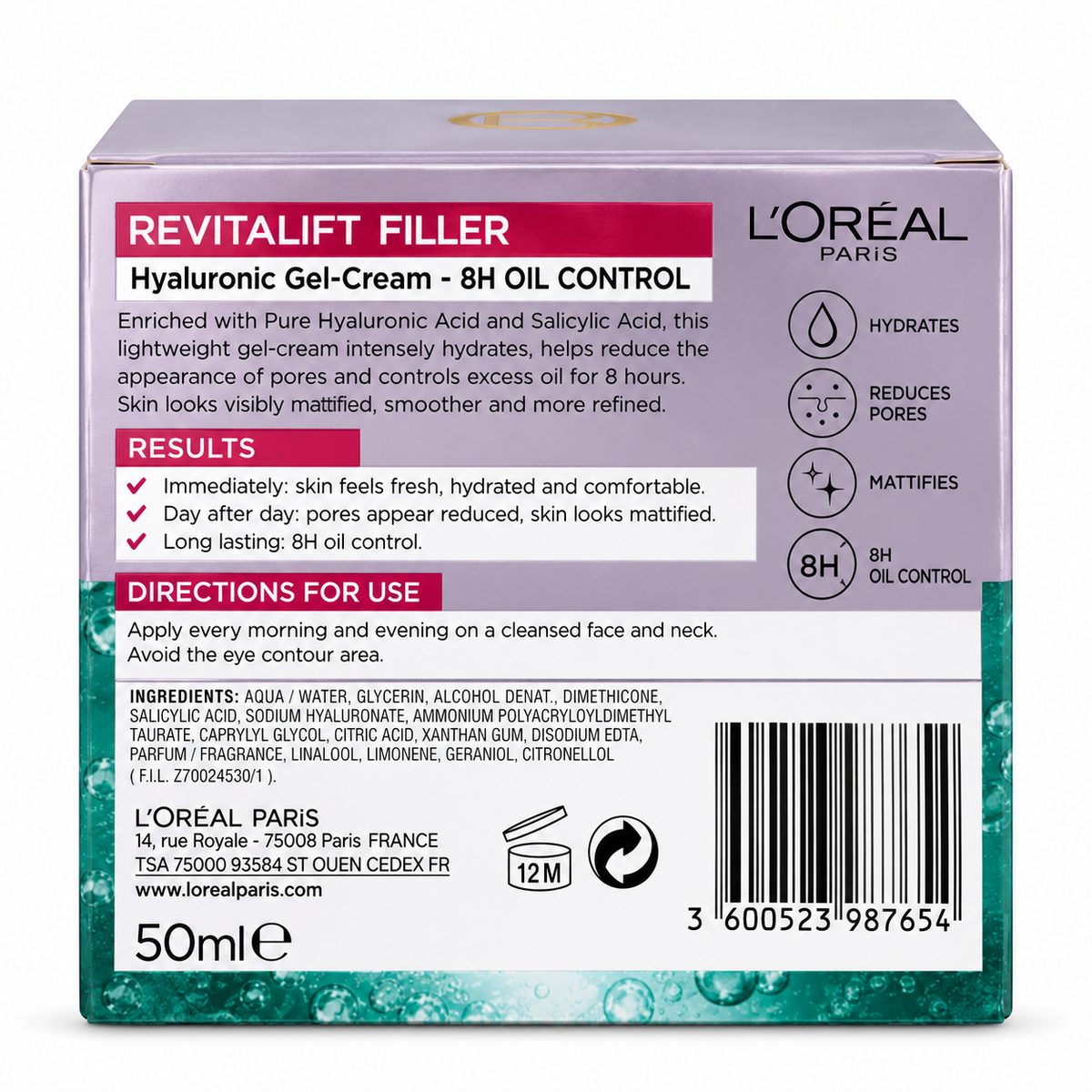 L'Oreal Revitalift Filler Hyaluronic Gel Cream 50mL x 6