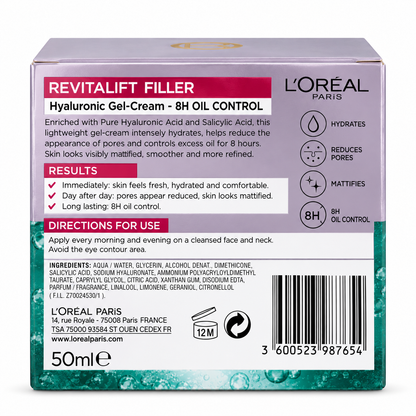 L'Oreal Revitalift Filler Hyaluronic Gel Cream 50mL x 6