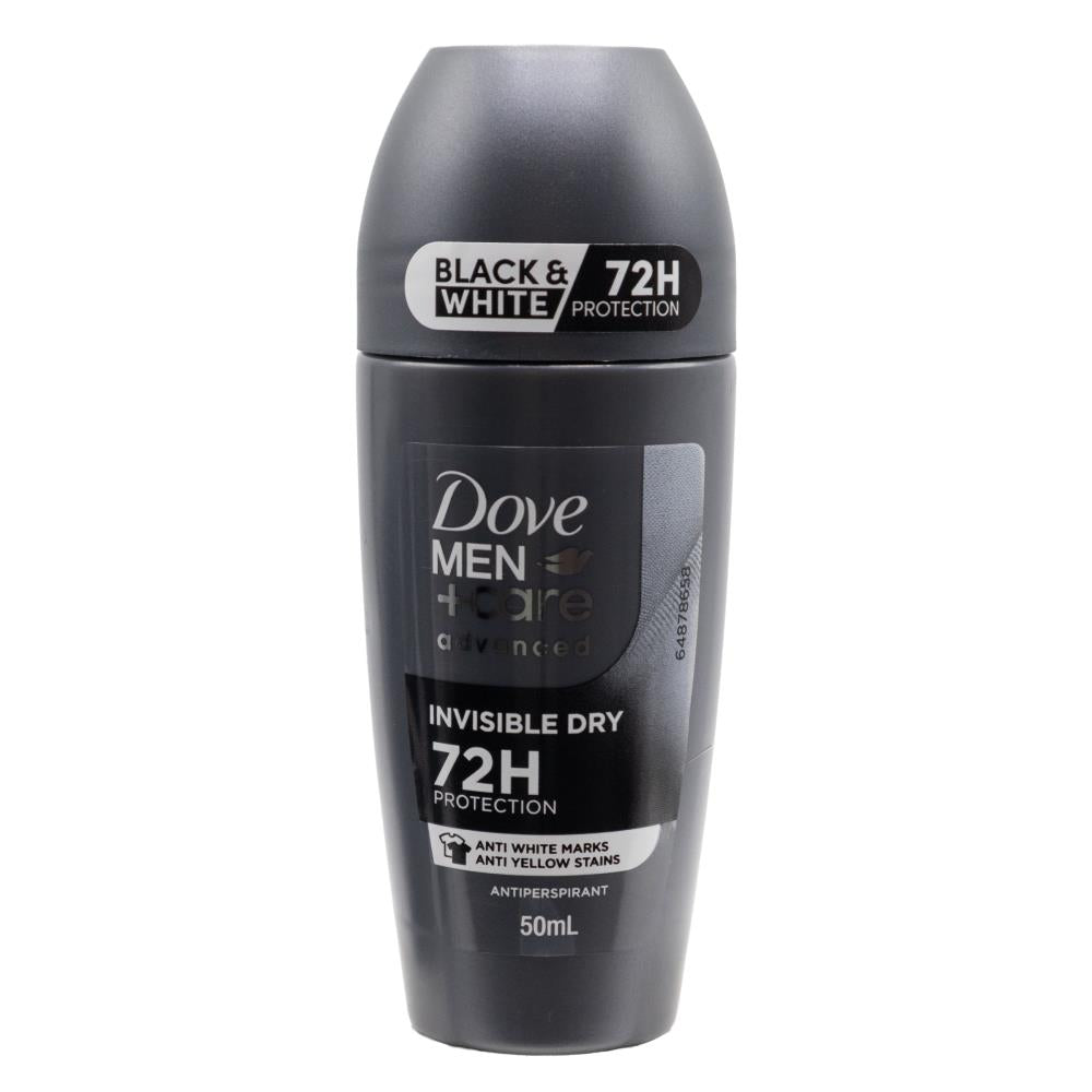 Dove Men+Care Advanced Invisible Dry Antiperspirant Roll On Black and White (6 pack)