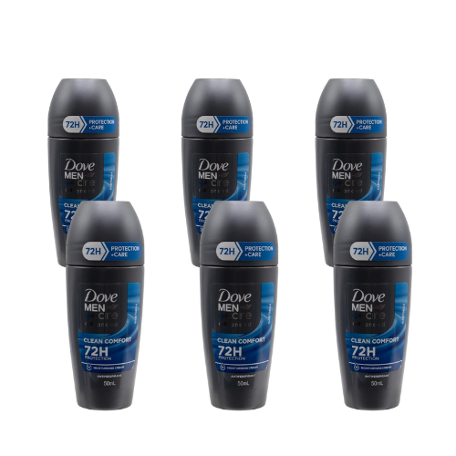 Dove Men Care Advanced 50 ml Antiperspirant Roll-On (6 Pack) – 72h Clean Comfort