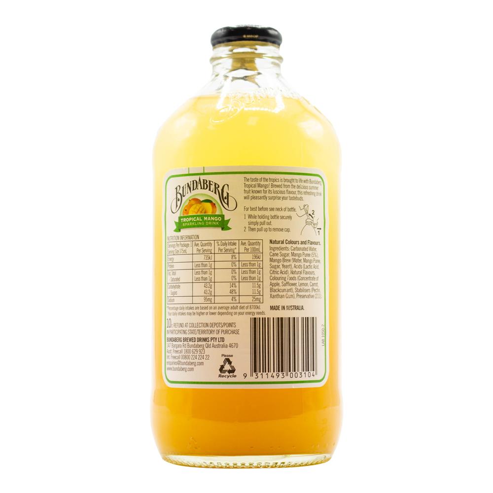 Bundaberg Tropical Mango 375mL (12 Pack) description