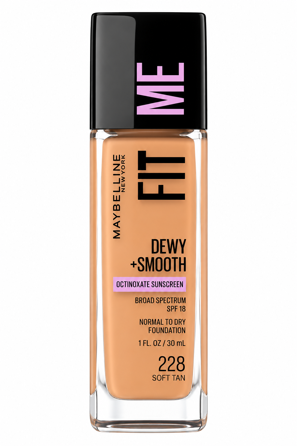 Maybelline Fit Me Dewy Smooth Foundation 228 Soft Tan SPF18 30mL x 2