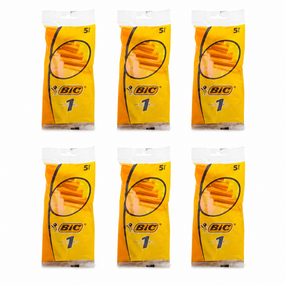 BIC 1 Disposable Razors 5 Pack (6 Pack, 30 Razors)