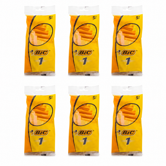 BIC 1 Disposable Razors 5 Pack (6 Pack, 30 Razors)
