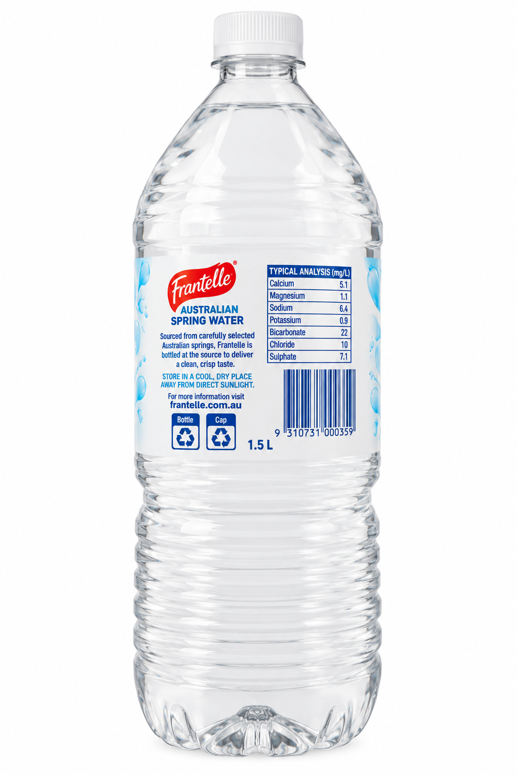 Frantelle Natural Spring Water 1.5L x 8 Bottles
