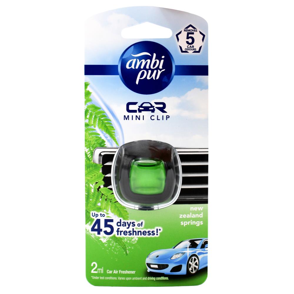 Ambi Pur 2ml Car Air Freshener Mini Clip – New Zealand Springs (6 pack)