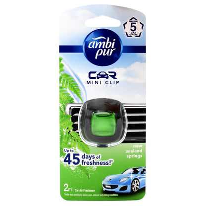 Ambi Pur 2ml Car Air Freshener Mini Clip – New Zealand Springs (6 pack)