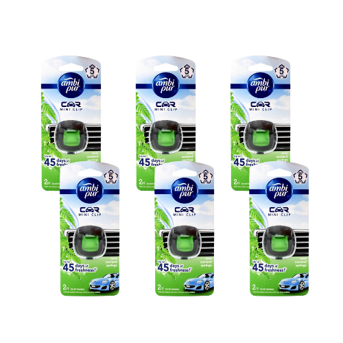 Ambi Pur 2ml Car Air Freshener Mini Clip – New Zealand Springs (6 pack)