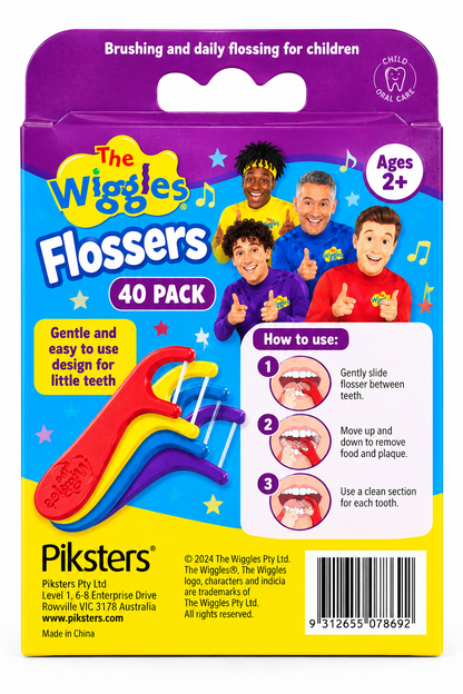 Piksters The Wiggles Kids Flossers 40 Pack x 6