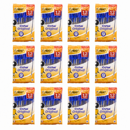 BIC Cristal Original Blue Ballpoint Pens 12pk (12 Pack, 144 Pens)