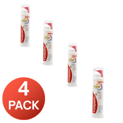 Colgate Total Active Prevention Toothpaste Pump Clean Mint 130g Antibacterial Protection (4 pack)