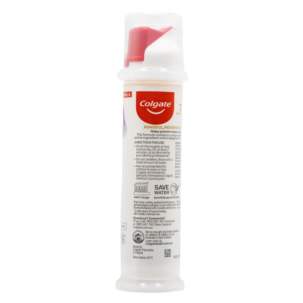 Colgate Total Active Prevention Toothpaste Pump Clean Mint 130g Antibacterial Protection (4 pack)