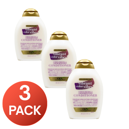 OGX Vibrant Color Vibes Conditioner 385mL Strengthening & Color Retention (3 pack)