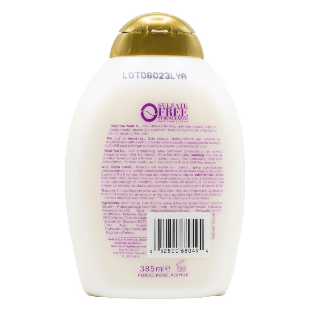 OGX Vibrant Color Vibes Conditioner 385mL Strengthening & Color Retention (3 pack)