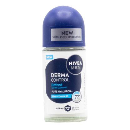 Nivea Men Derma Control Antiperspirant Roll On Pro Vitamin B5 50ml (6 Pack)