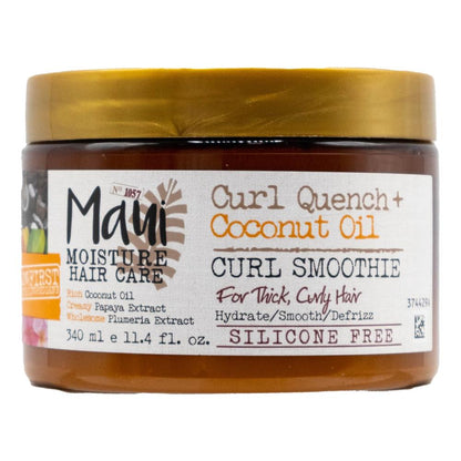 Maui Curl Smoothie 340mL – Quench & Coconut Oil for Thick Curly Hair (3 pack)