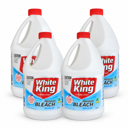 White King Premium Liquid Bleach Regular 2.5L (4 Pack)