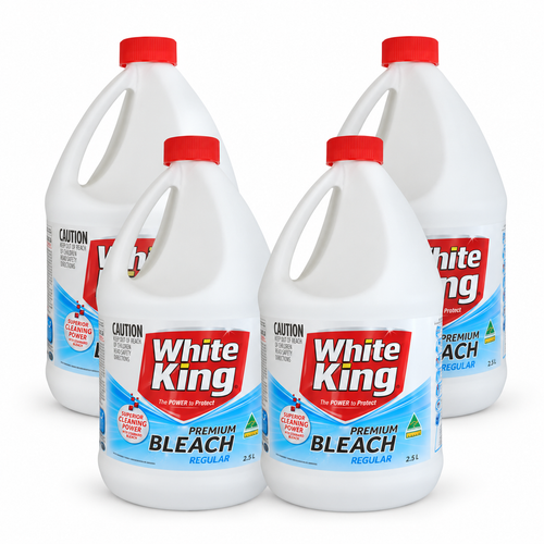 White King Premium Liquid Bleach Regular 2.5L (4 Pack)