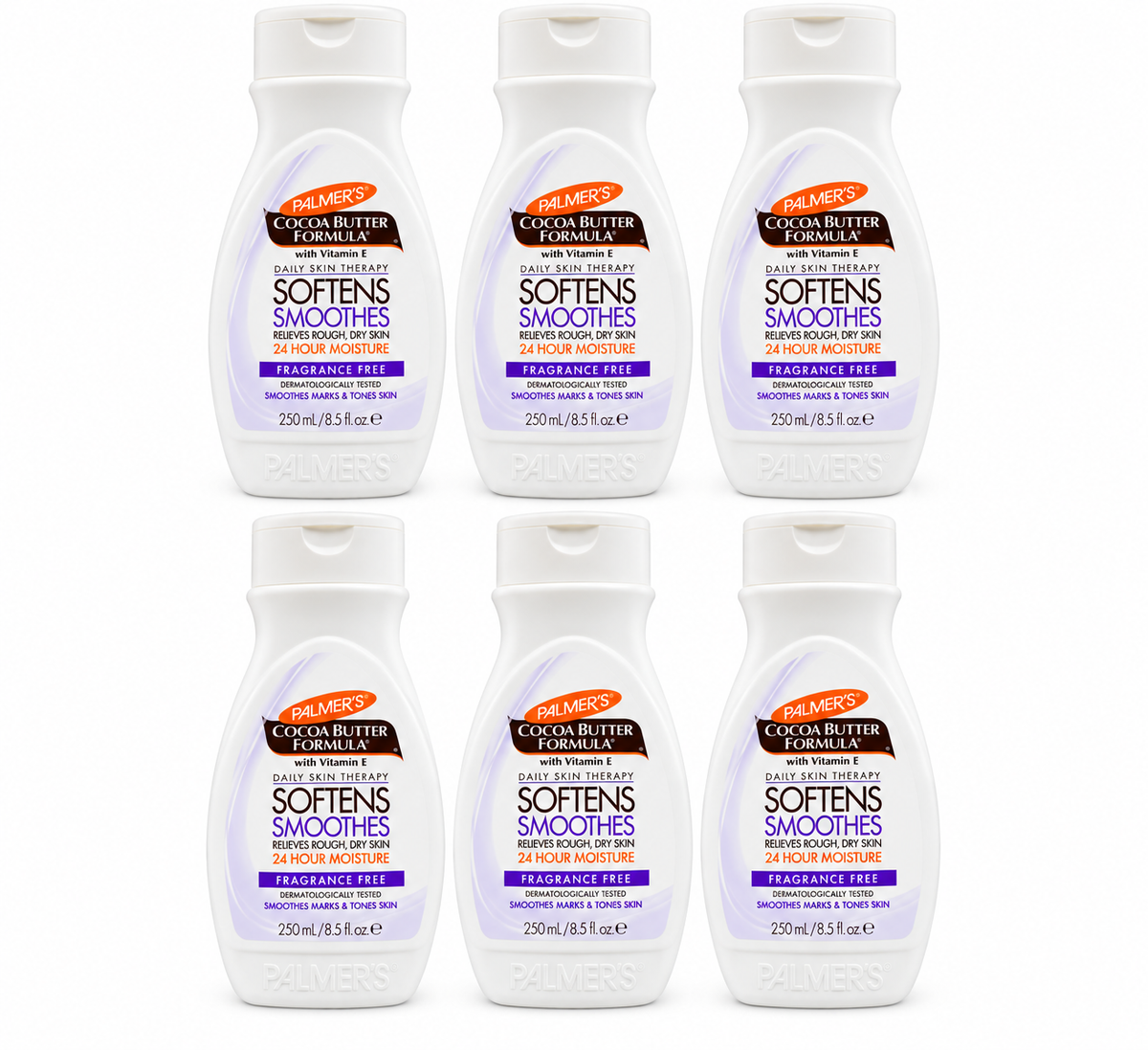Palmers Cocoa Butter Daily Skin Therapy Fragrance Free 250mL x 6