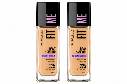 Maybelline Fit Me Dewy Smooth Foundation 225 Medium Buff 30mL x 2 Pack