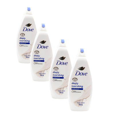 Dove Body Wash Deeply Nourishing 750mL (4 Pack)