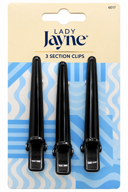 Lady Jayne Hair Sectioning Clips Black 3 Packs x 3