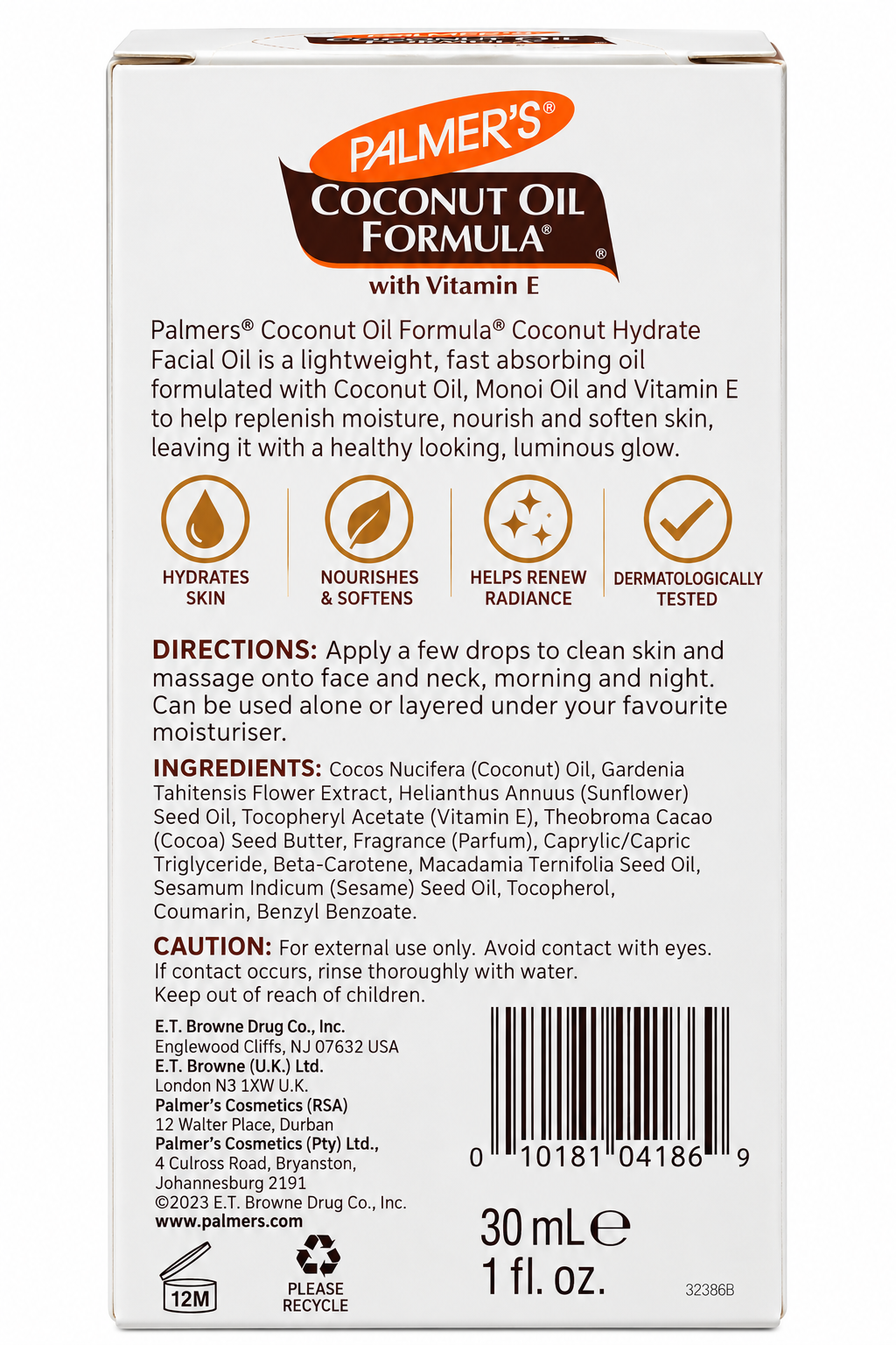 Palmers Coconut Monoi Luminous Hydration Oil 30mL x 3