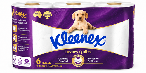Kleenex Luxury Quilts Toilet Paper 48 Rolls 150 Sheets 8 x 6