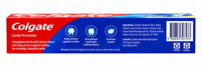 Colgate Cavity Protection Toothpaste 180g x 12 Pack Calcium Boost Regular