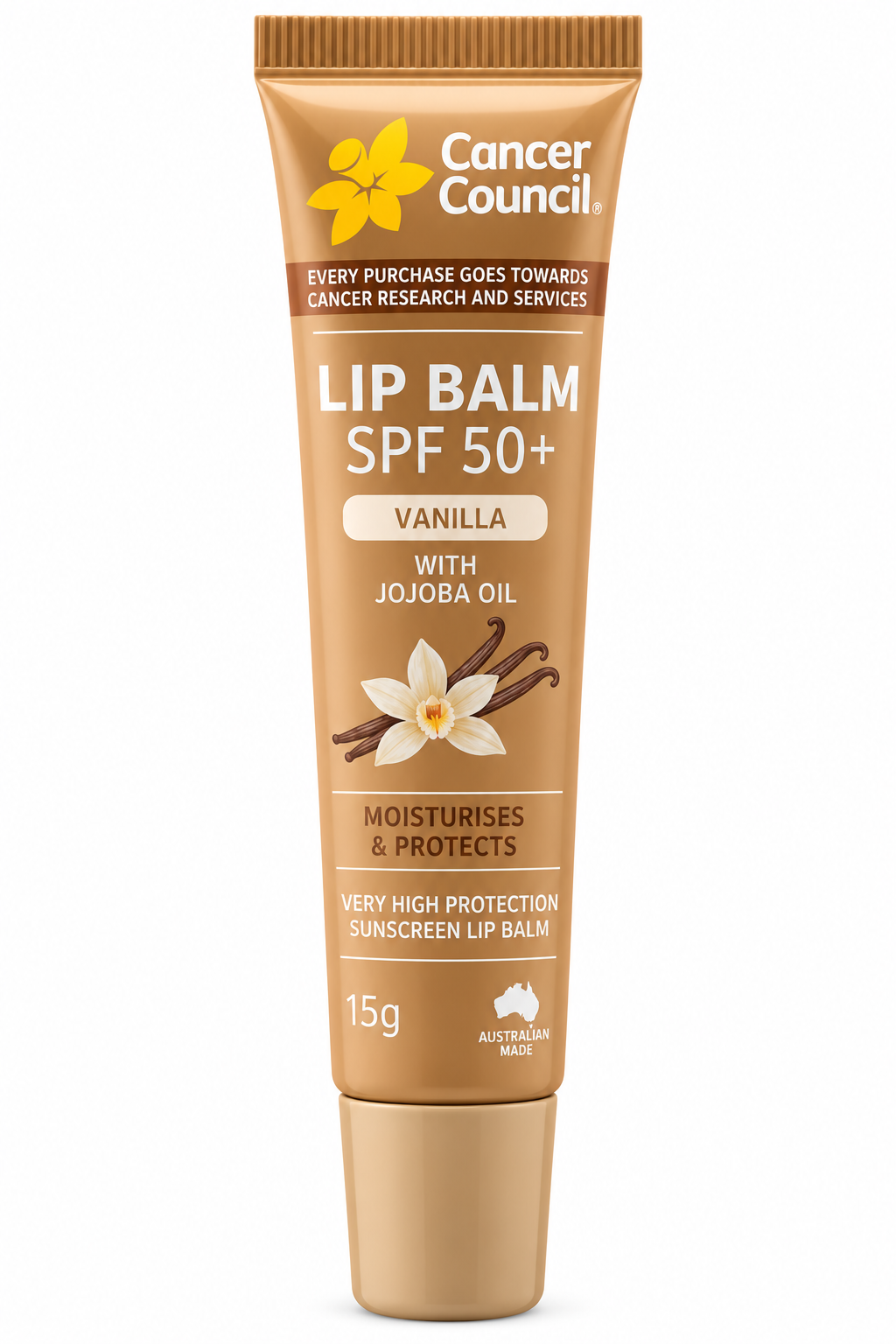 Cancer Council SPF50+ Vanilla Lip Balm Jojoba Oil 15g x 6