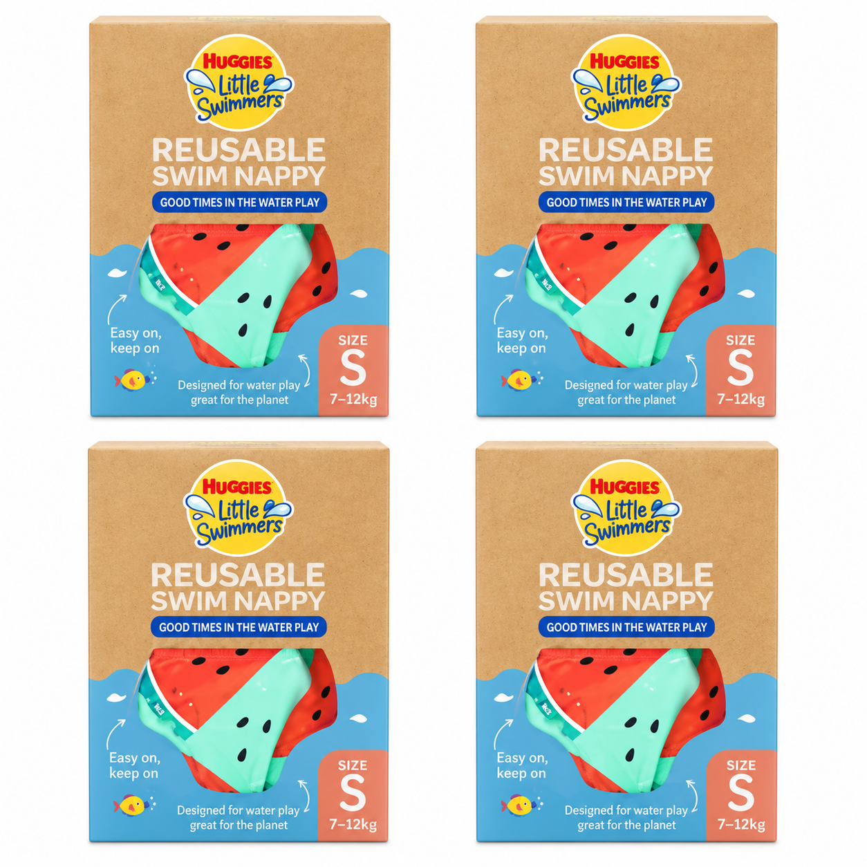 Huggies Little Swimmers Reusable Swim Nappy Small 7–12kg (4 Pack)