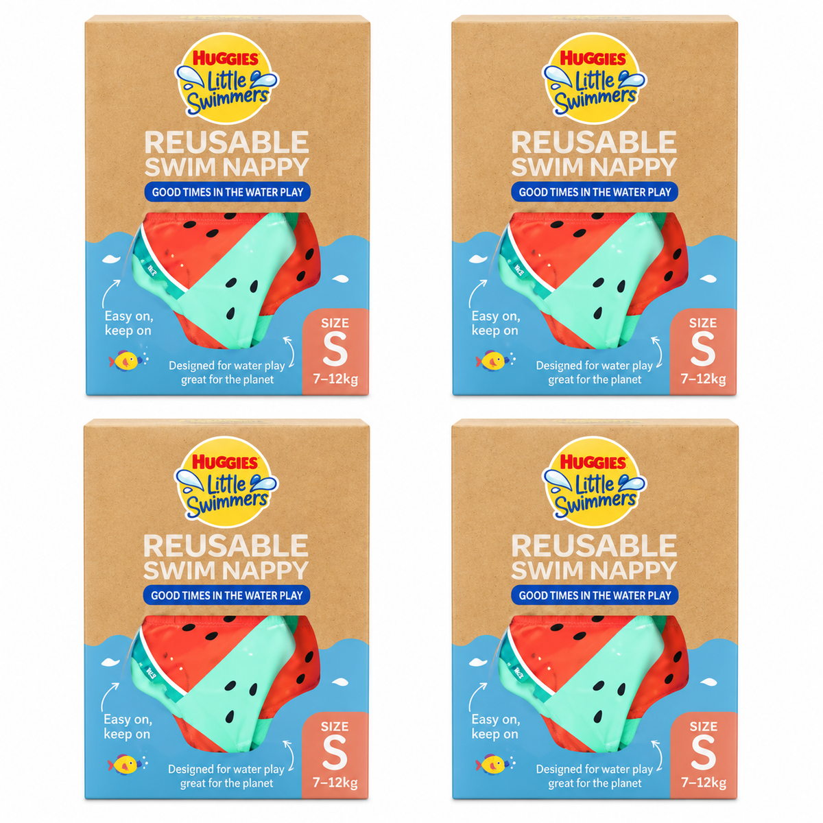 Huggies Little Swimmers Reusable Swim Nappy Small 7–12kg (4 Pack)