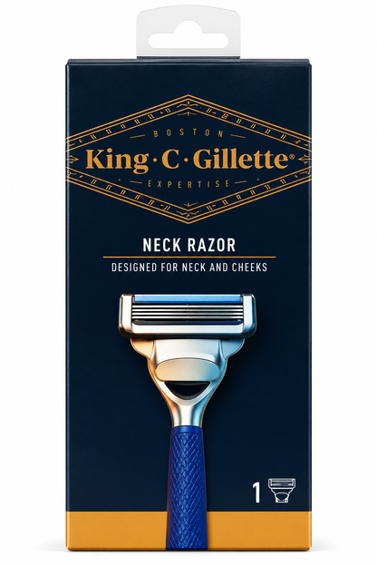 King C Gillette Neck Razor for Neck & Cheeks Men's Shaving Razor 6 Pack