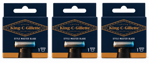 King C Gillette Style Master Replacement Blade x 3